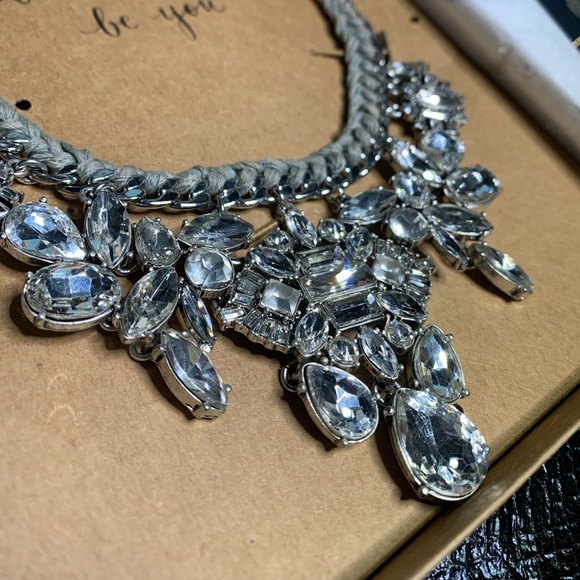 Deco Crystal Cluster Drama Necklace - Picture 1 of 6